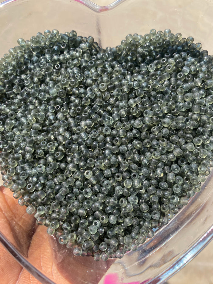 Gray seed beads 4mm- 6/0 Glass Seed Beads For Jewelry Making,  DIY Waist beads, Bracelet Necklace Earrings- 450 Grams