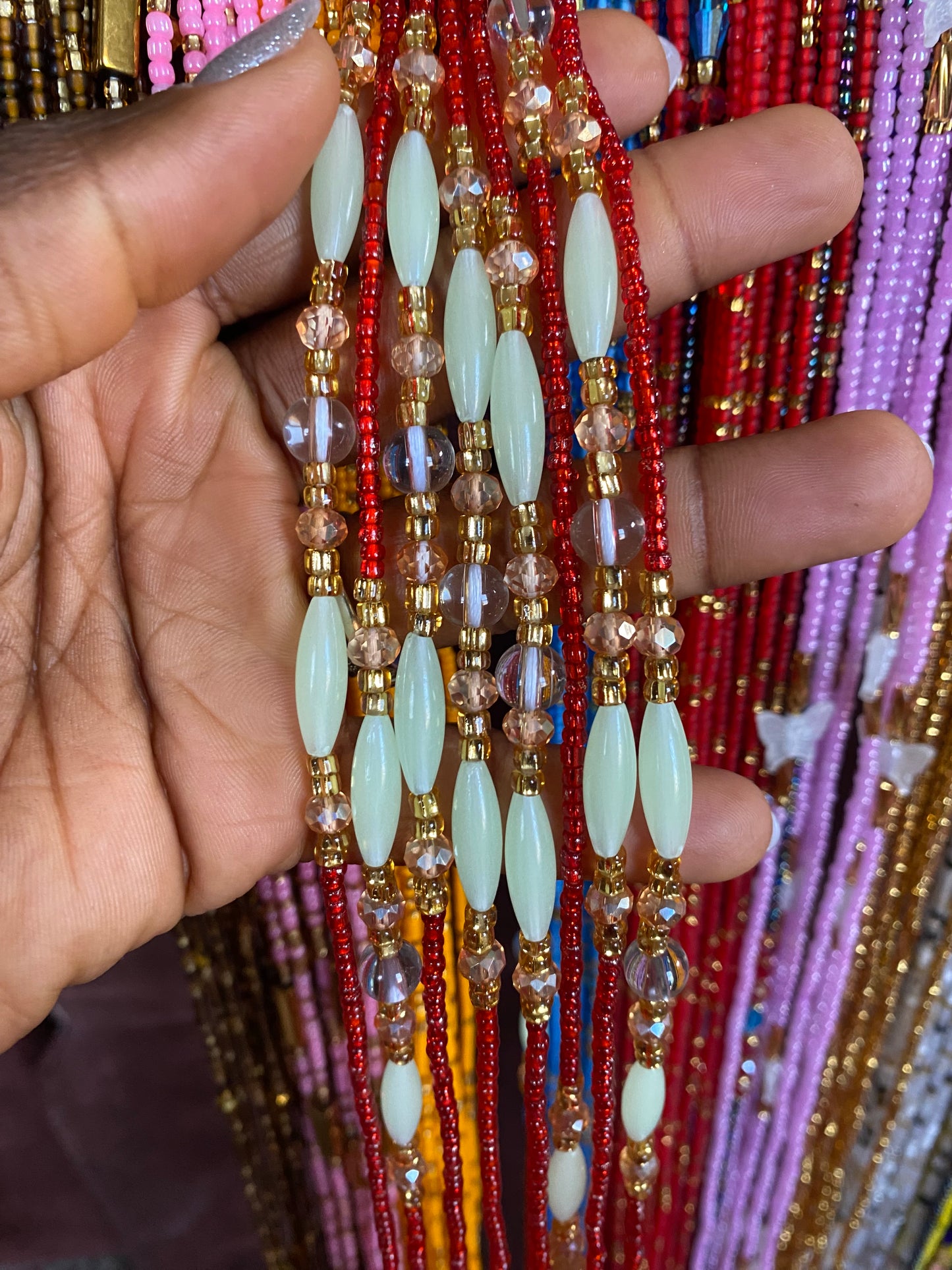 Wholesale Waist Beads – Bulk Multicolored Tie-On Strands (45”–50”)