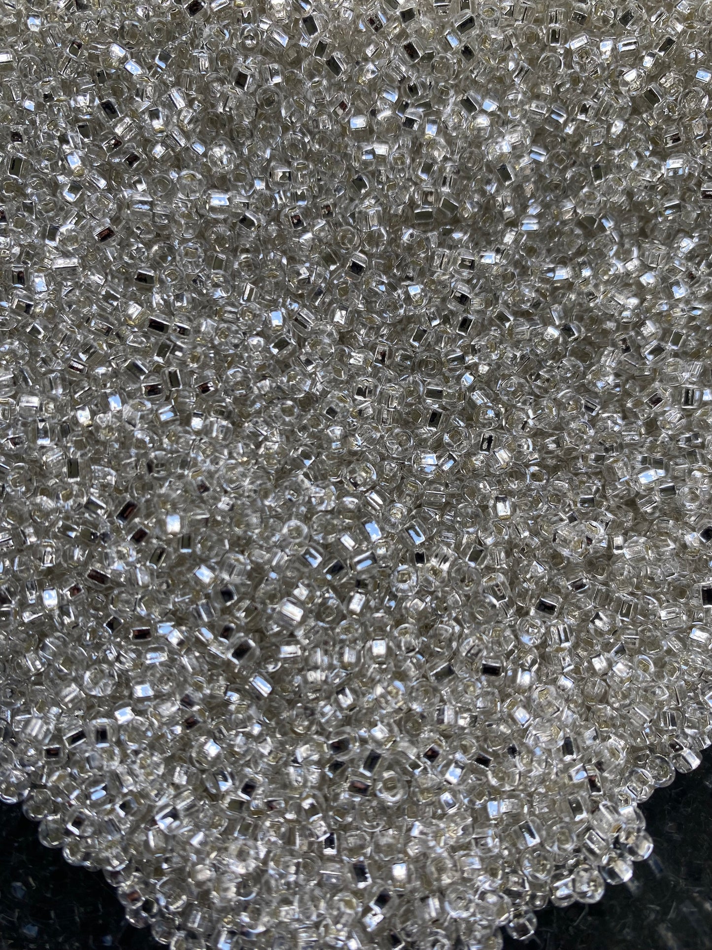 3mm- 8/0 beads,  Silverlined beads, Square-holes; Sparkles - Gkass beads for jewelry making - 450 Grams,