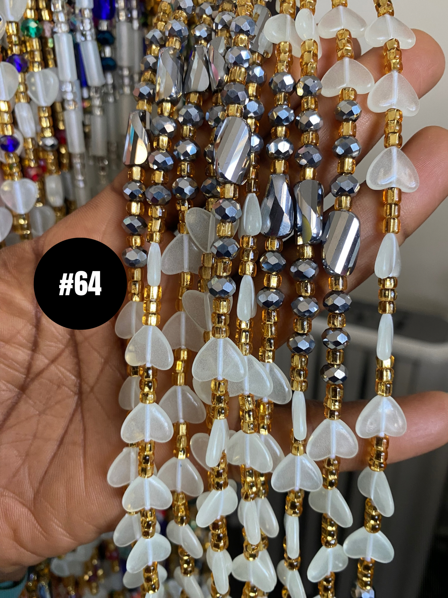 Soft Glow in the Dark  Waist Bead  waistBeads-  Tie On Waist Beads- 45”-50.