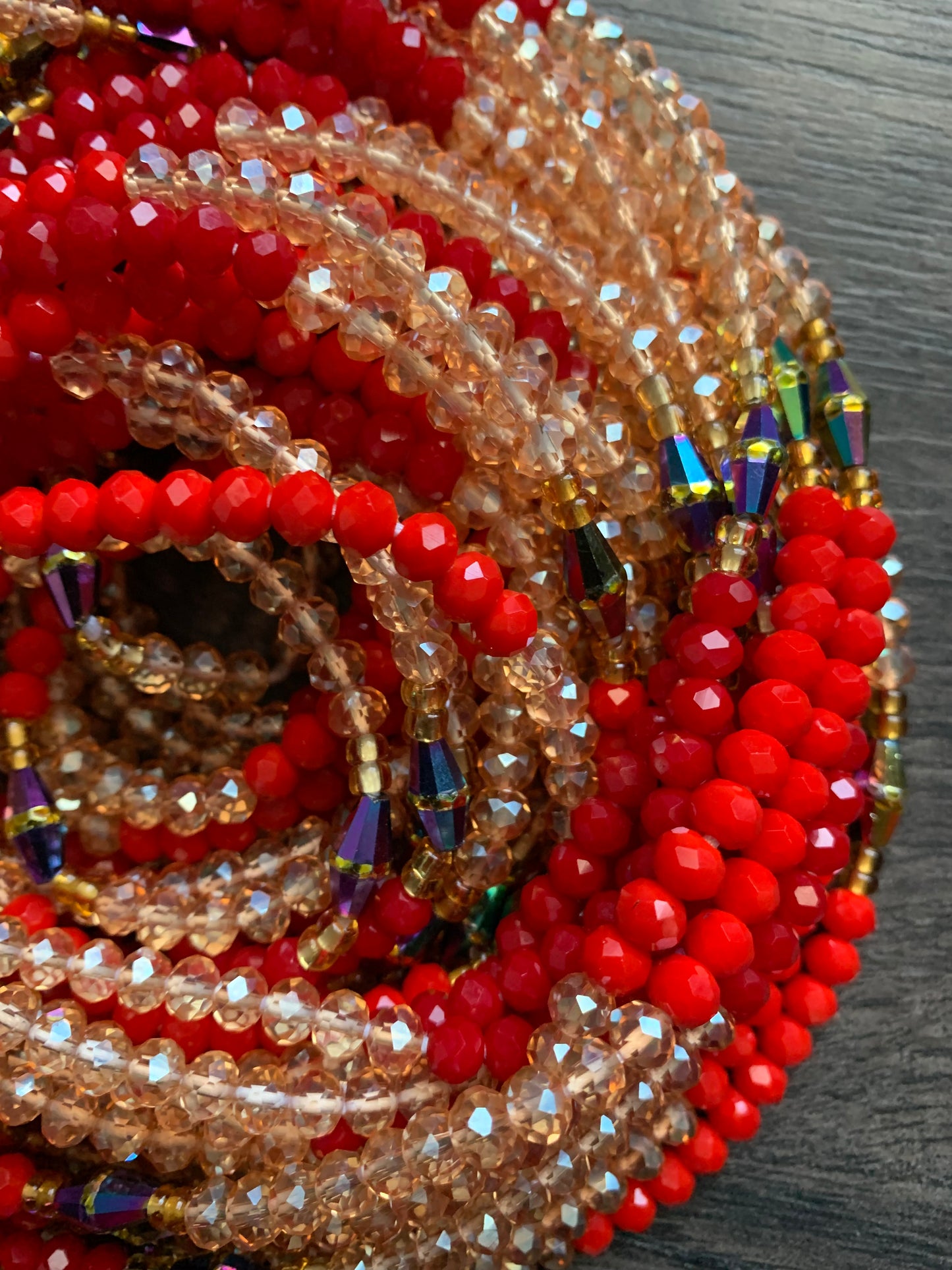 Scarlet Sparkle ~ Crystal Waist Bead