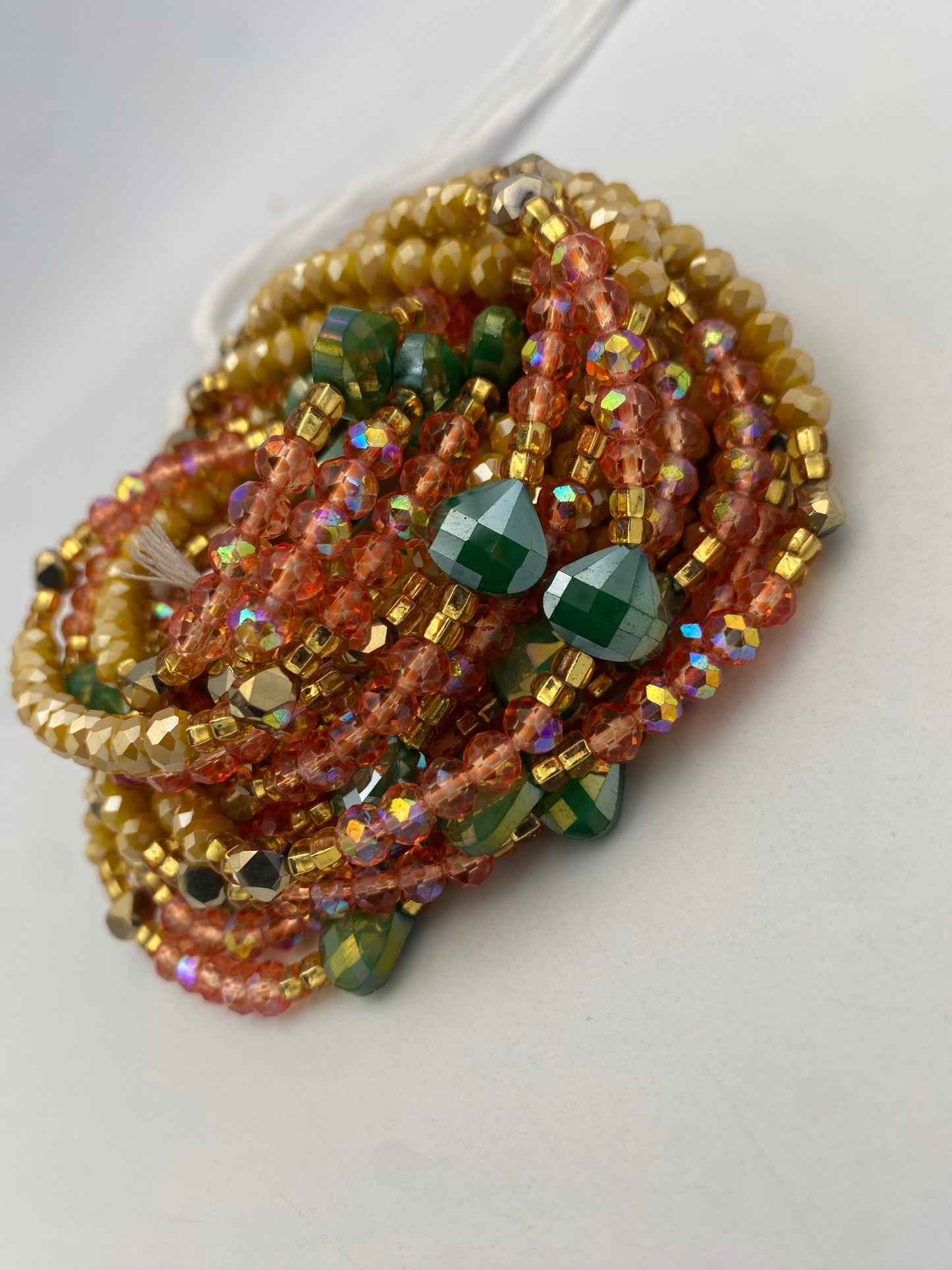 Soleil Grace Crystal Waist Beads – Handmade Tie-On Waist Beads for Women (45”–50”) | Body Adornment, Feminine Beauty, and Confidence