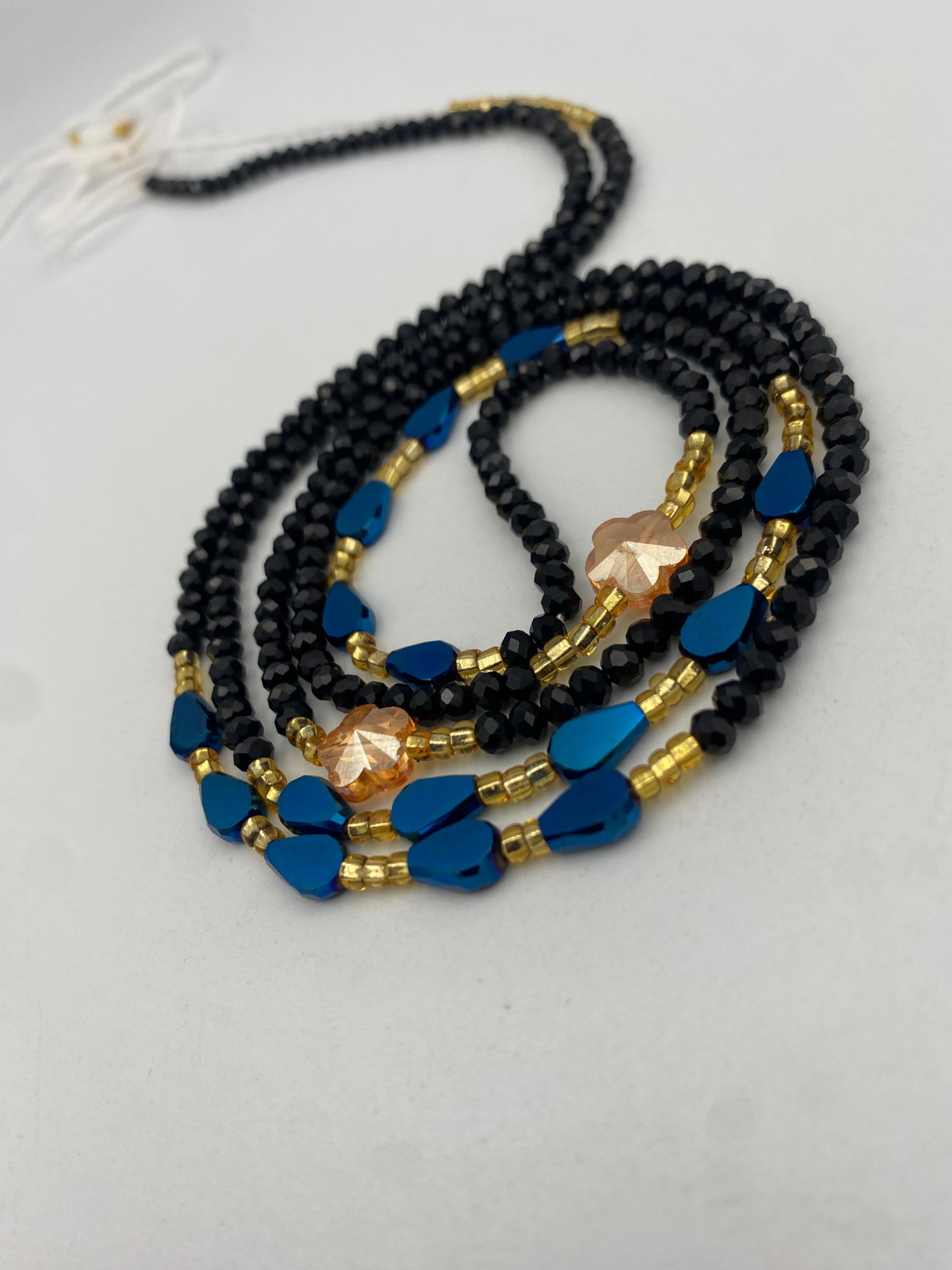 Black Crystal WaistBeads- Luxury-WaistBeads- 45”- 50”