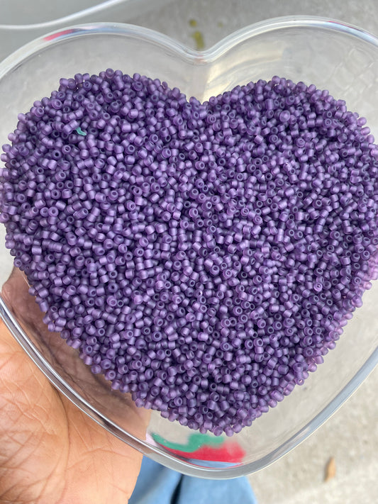Deep Velvety Purple- Frosted purple  3mm- 8/0 beads,  Purple beads, 8/0 Seed Beads Glass Beads, 450 Grams,