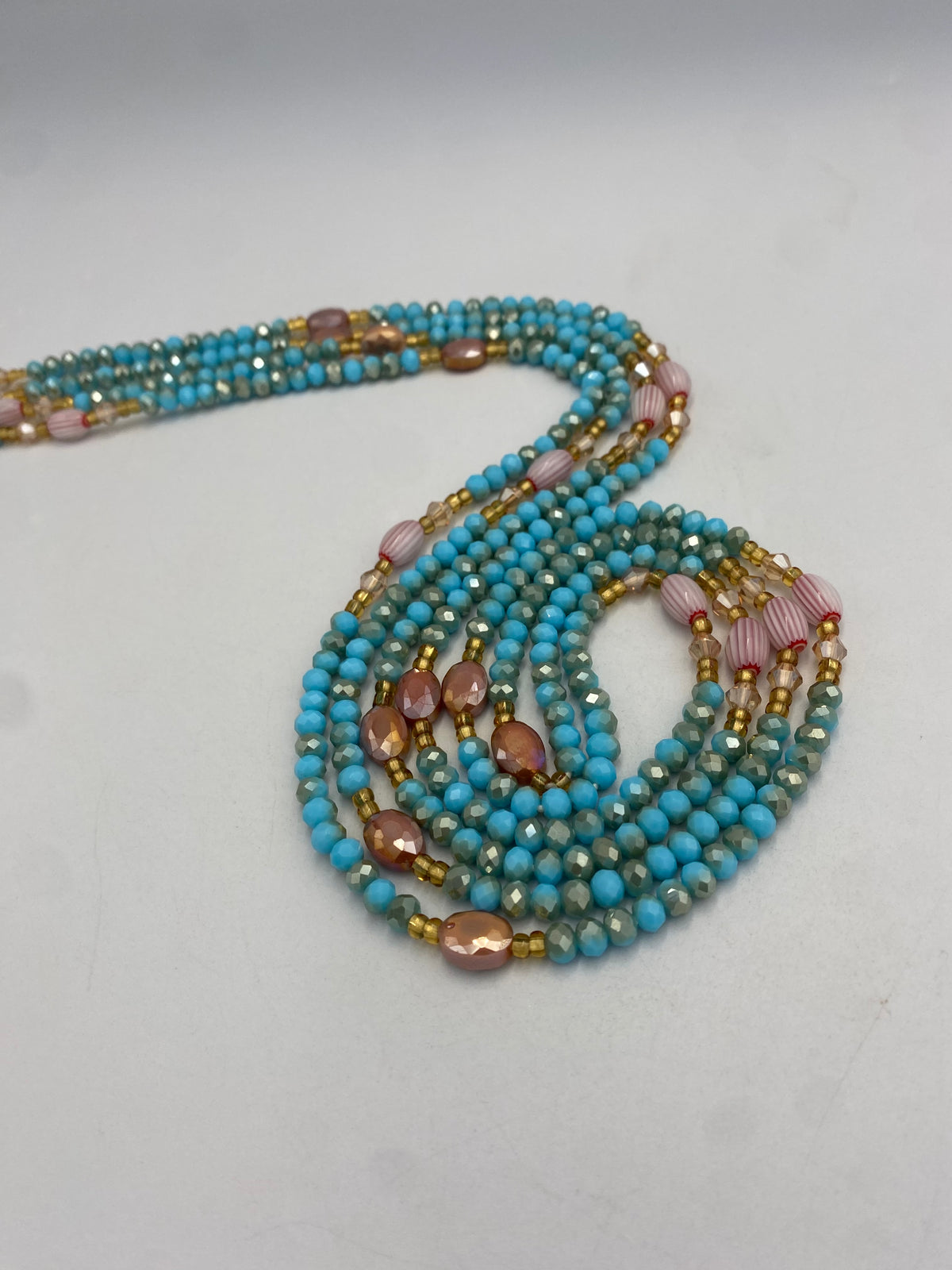 Blue Luxury Crystal Waist Bead 45”| 1 PC