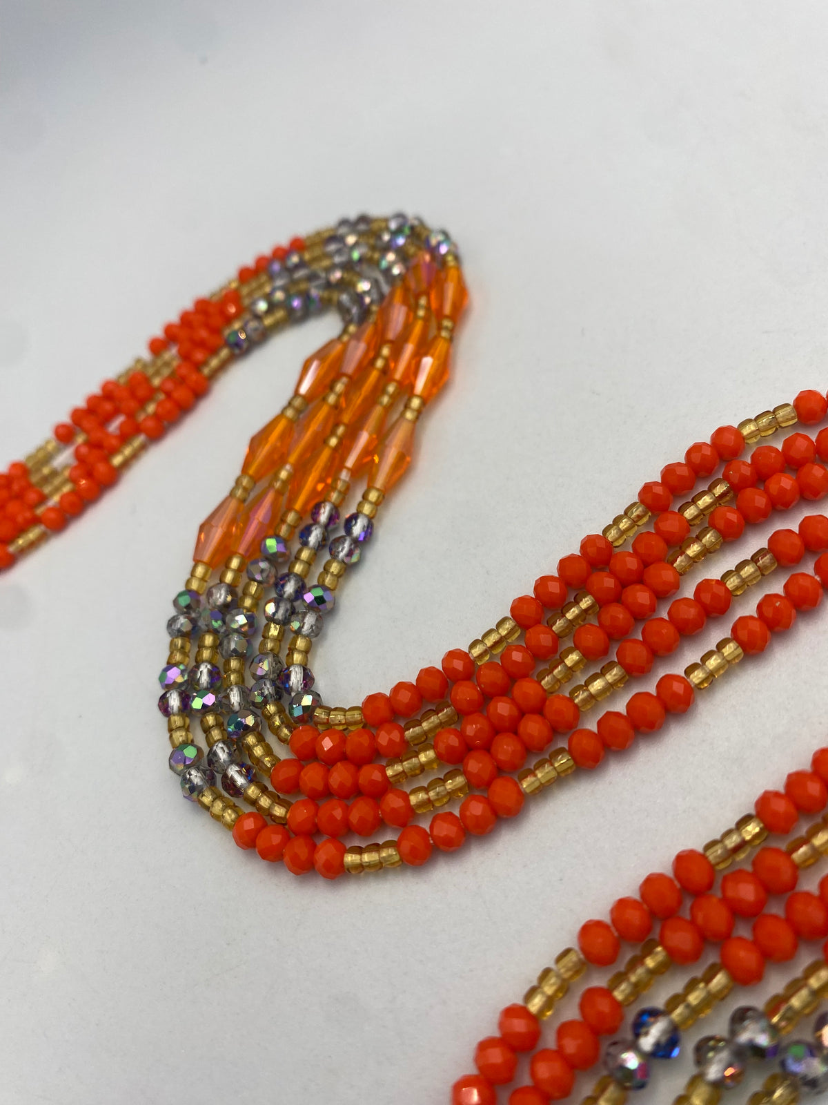 Orange Mini Crystal Waist Bead 45”| 1 PC