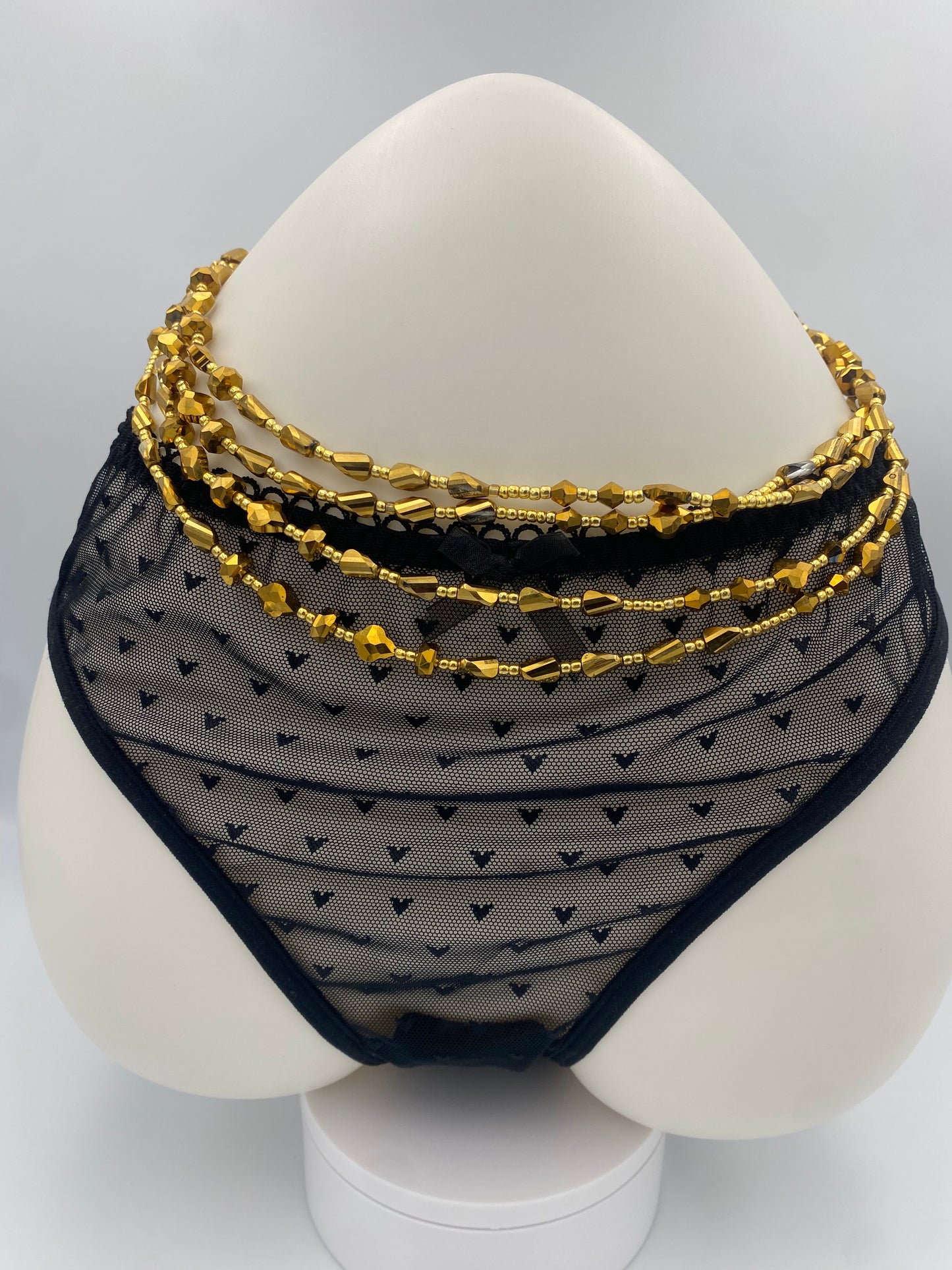 Luxe Gold ~ Luxury Crystal Waistbeads- Tie On