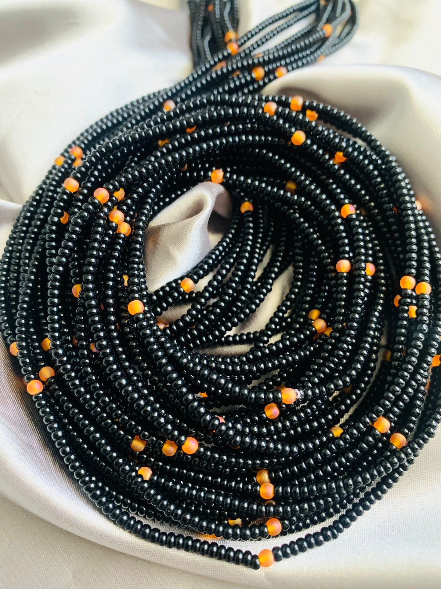 Black & Orange Waist Bead