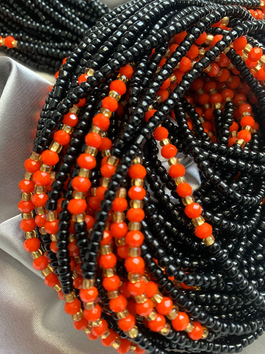 Black & Orange Waist Bead