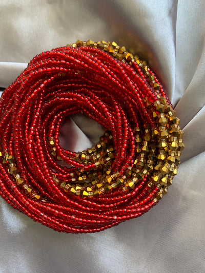 Red & Bronze- Waist Bead