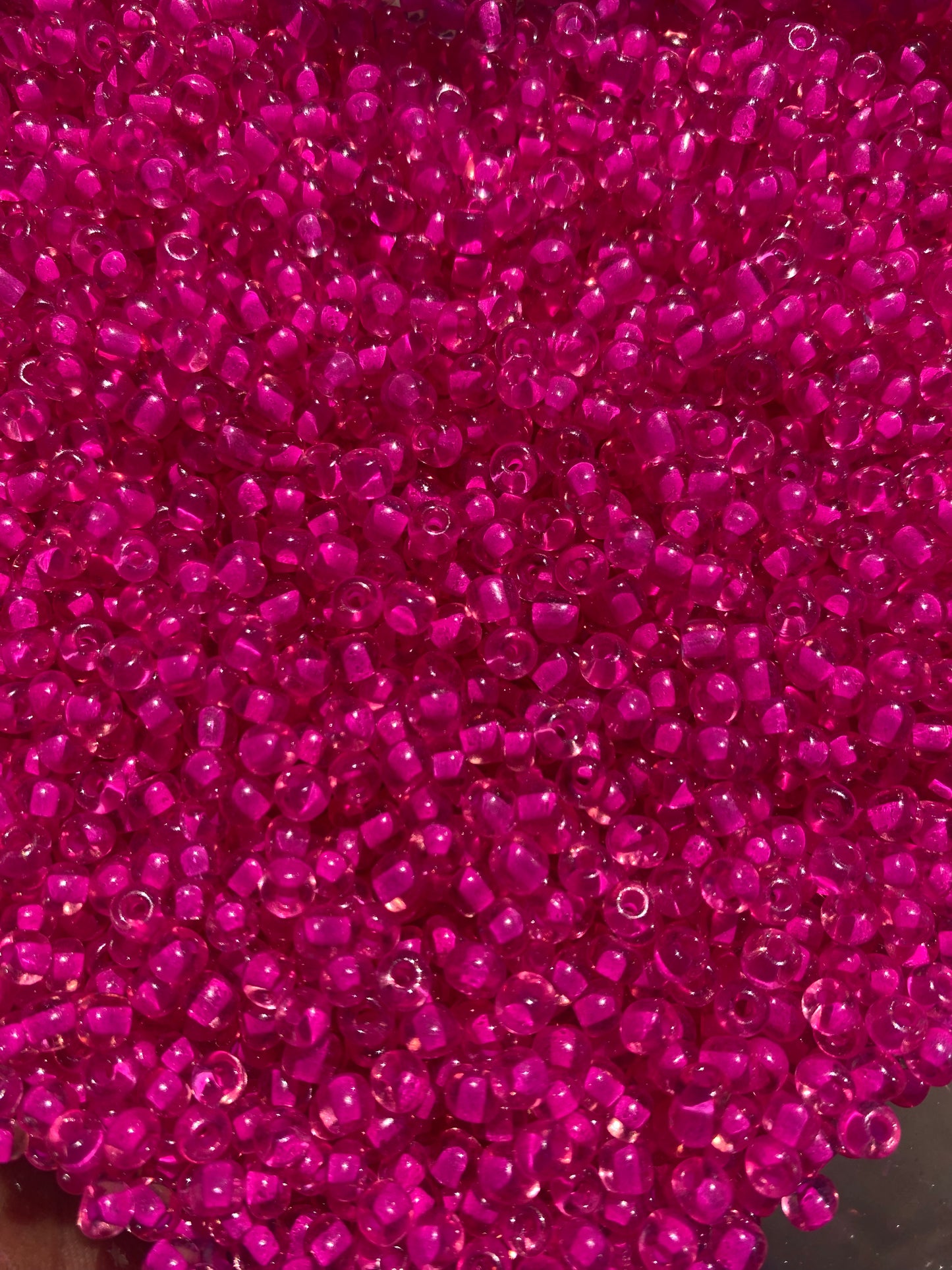 Fuschia Pink beads 6/0