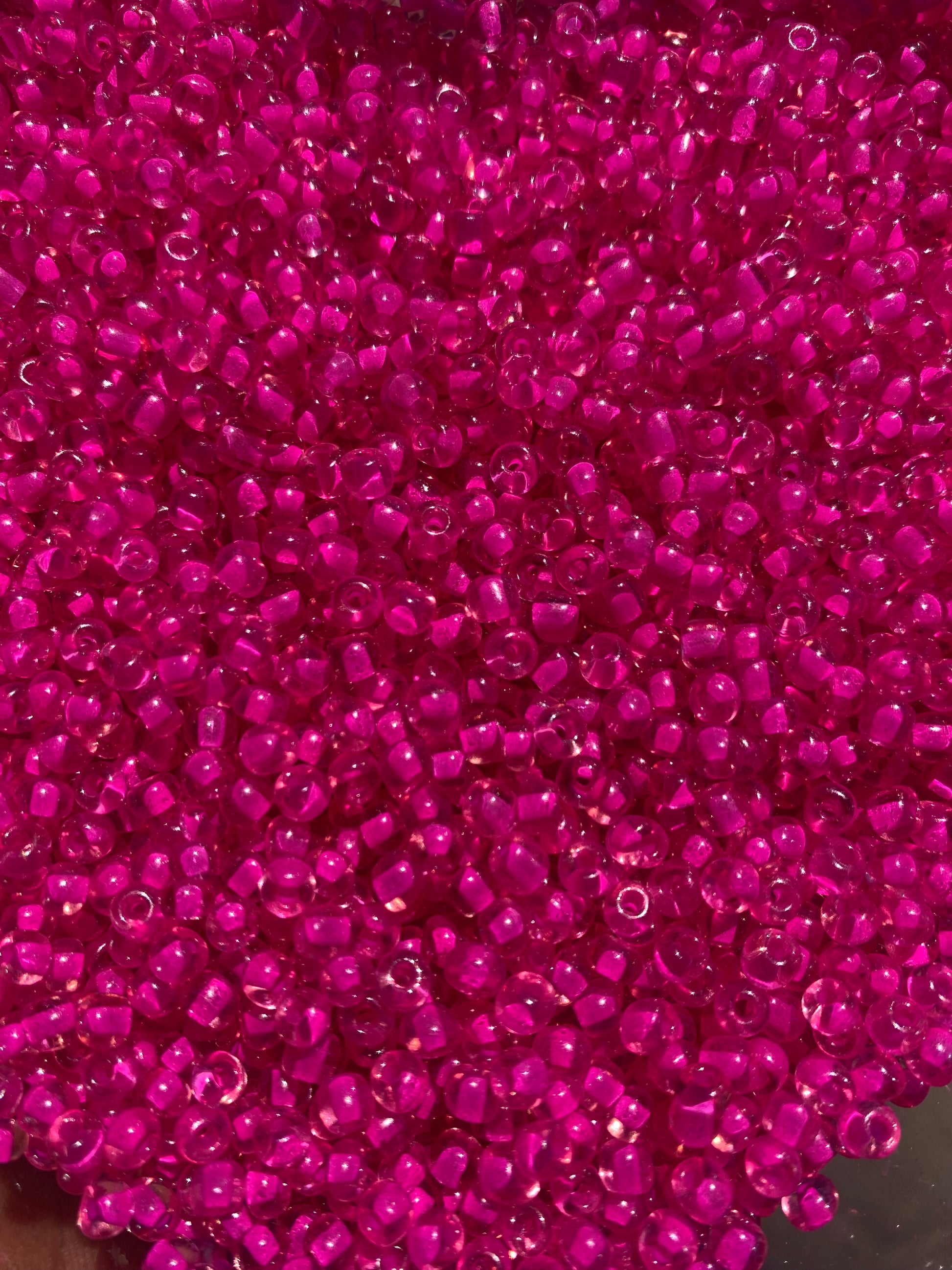 Fuschia Pink beads 6/0