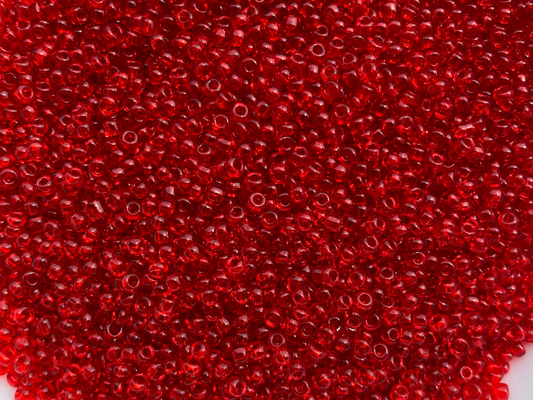3mm Seed Beads, Size 8/0 - Matte; Translucent & Frosted Red 450grams