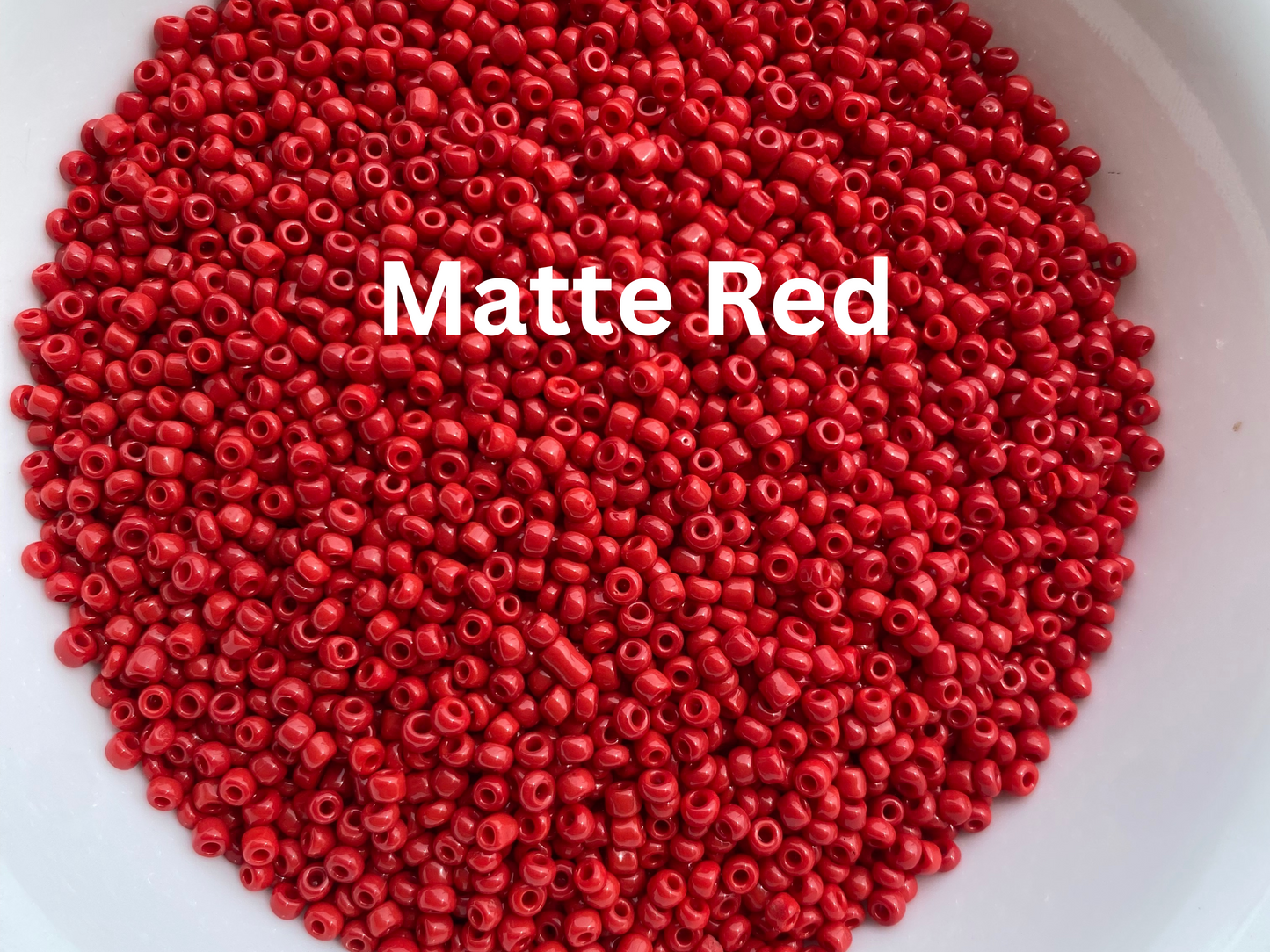 3mm Seed Beads, Size 8/0 - Matte; Translucent & Frosted Red 450grams