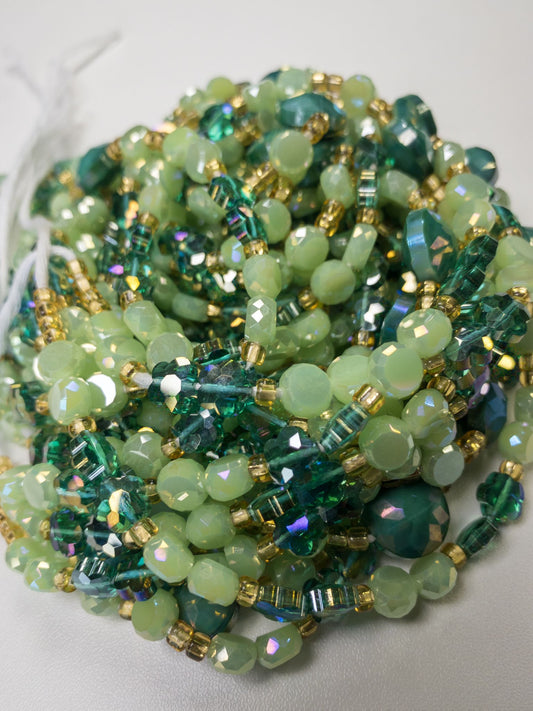 Green Rosa- Luxury Crystal Waistbeads