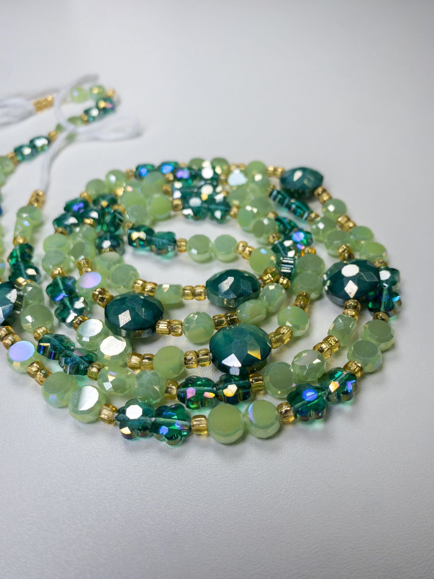 Green Rosa- Luxury Crystal Waistbeads