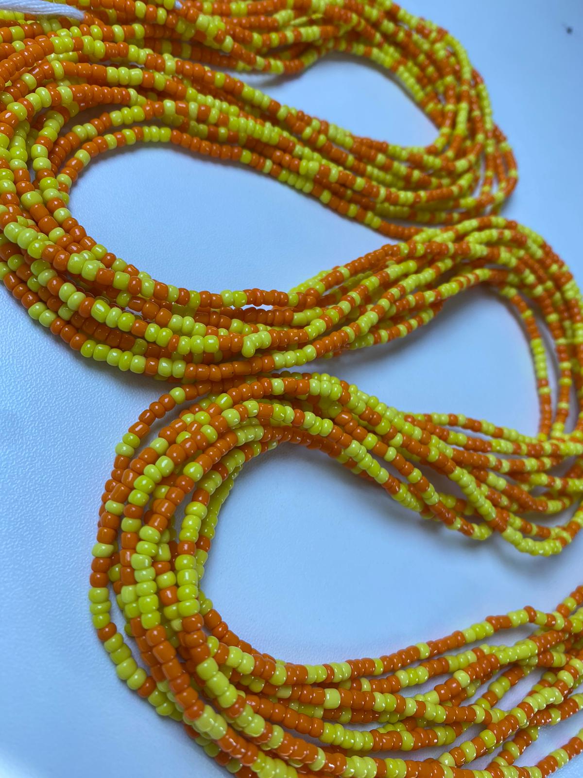 Sunset Glow Waist Beads-Fall Colors Tie On Waist Bead, 45-50" Strand, Boho Belly Bead, Autumn Inspired Body Chain