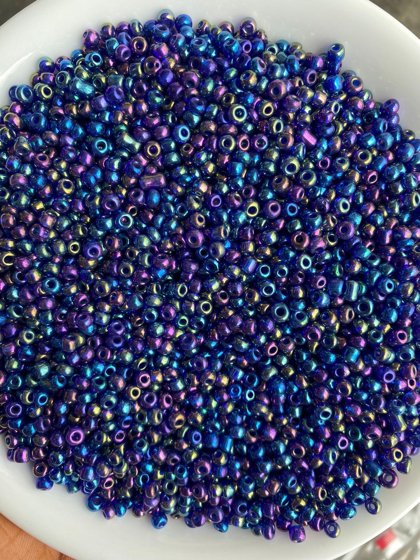 4mm Iridescent Blue Purple Glass Beads 6/0 (450g) - Jewelry Making, Bead Weaving, Waist Beads