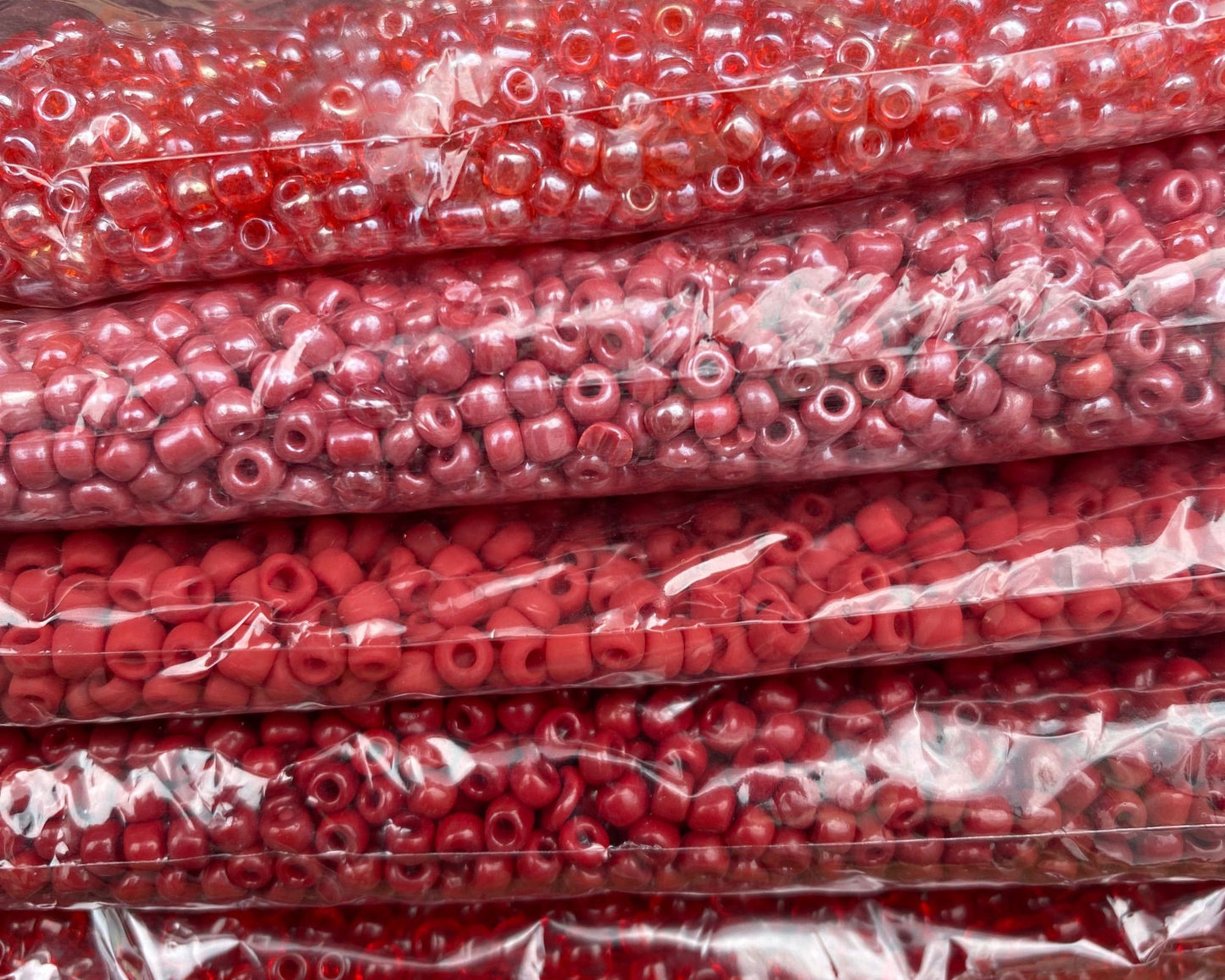 4mm Red Glass Beads Variety Pack Glass Beads 6/0 (450g) - Jewelry Making, Bead Weaving, Waist Beads