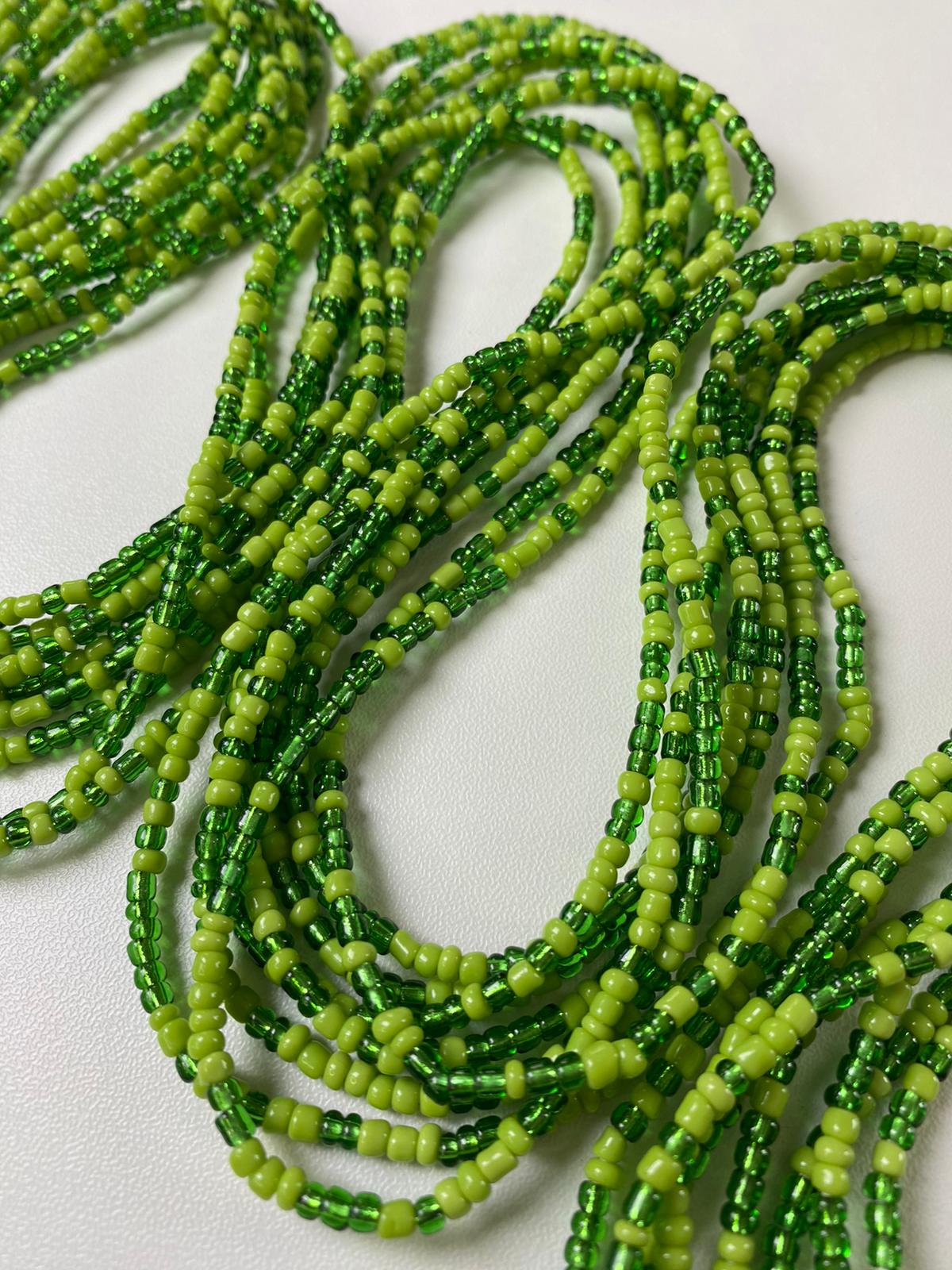 Mint Harvest Waist Beads-Handmade Fall Waist Bead, Tie On 45-50" Strand, Boho Body Chain, Autumn Inspired Belly Jewelry