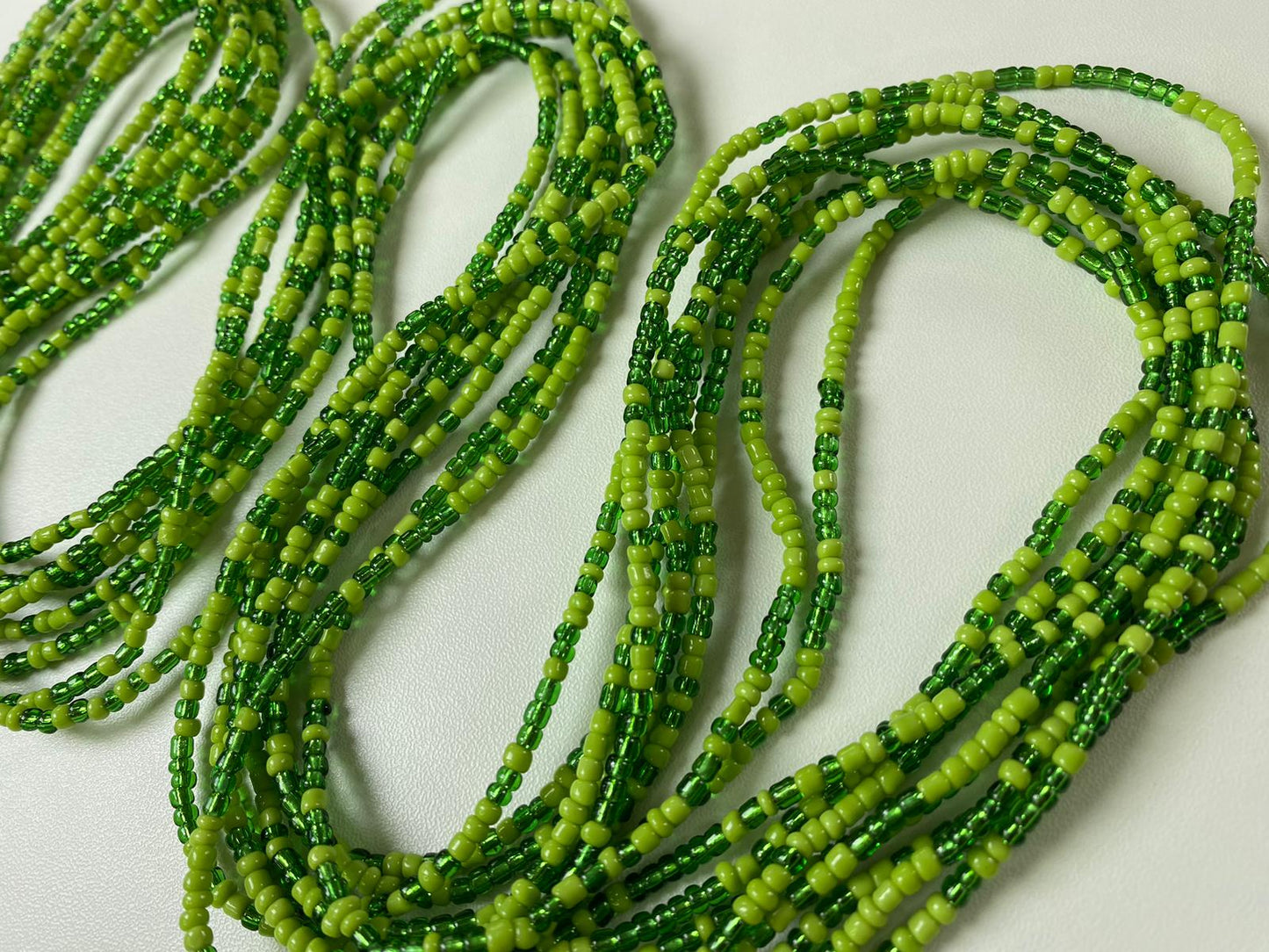 Mint Harvest Waist Beads-Handmade Fall Waist Bead, Tie On 45-50" Strand, Boho Body Chain, Autumn Inspired Belly Jewelry