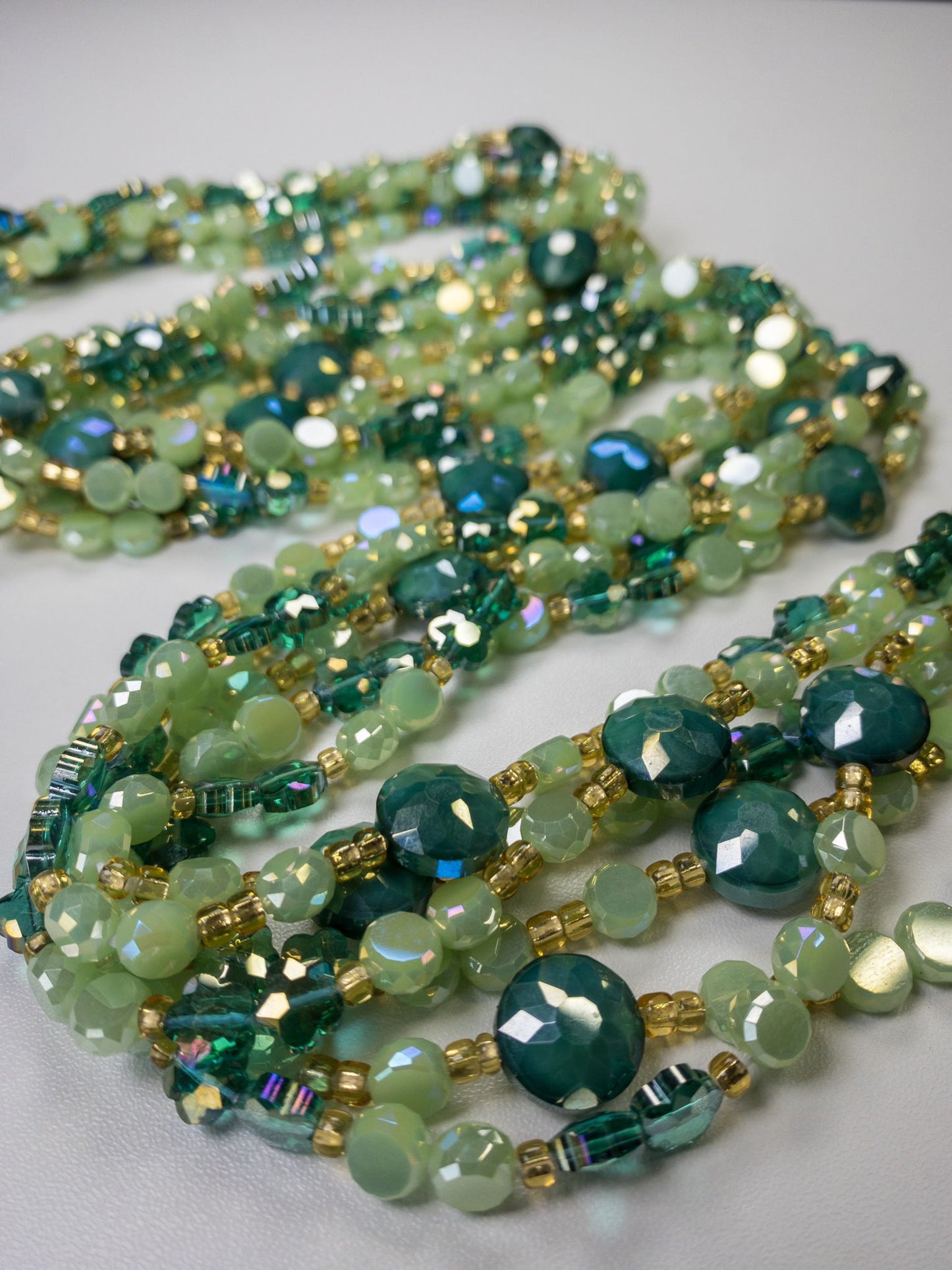 Green Rosa- Luxury Crystal Waistbeads