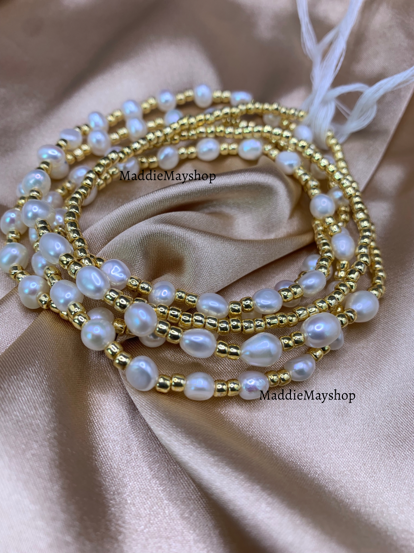 Fresh Water Pearl Waist Beads~ Luxury Crystal Waist Beads