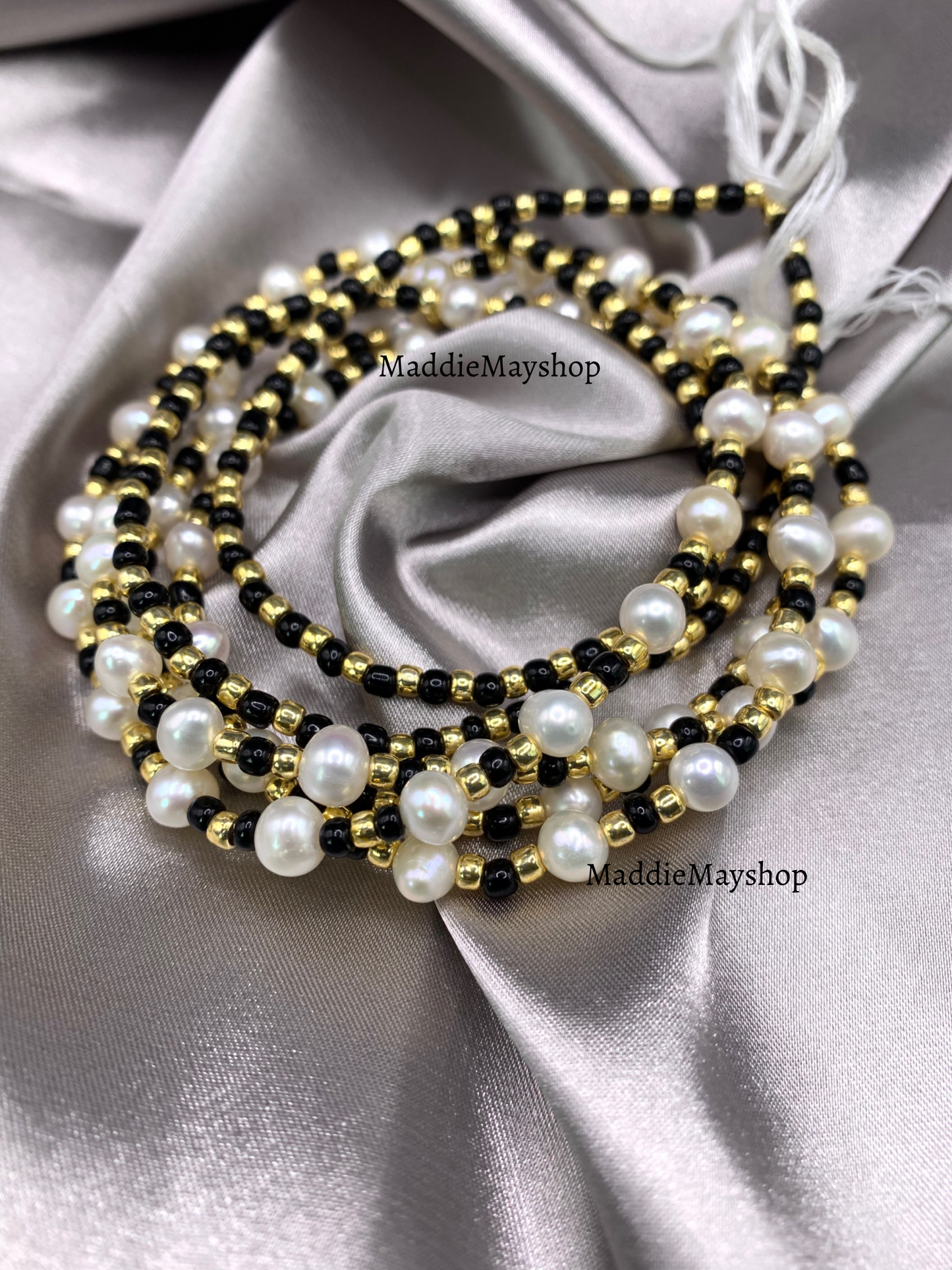 Fresh Water Pearl Waist Beads~ Luxury Crystal Waist Beads