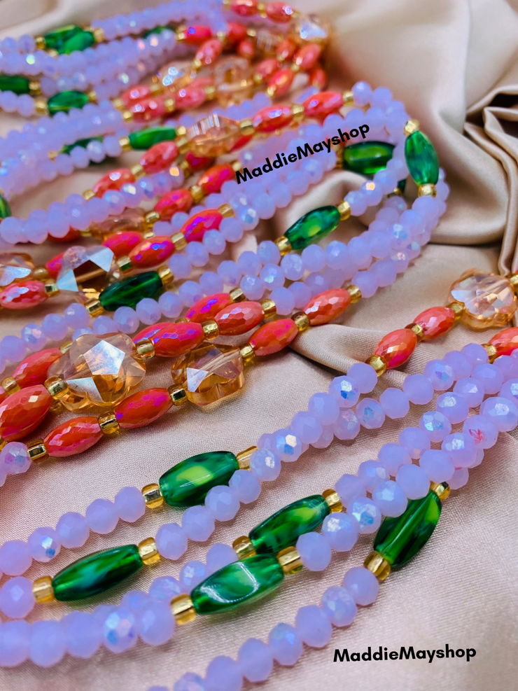 Coral Serenity ~ Luxury Crystal Waistbeads