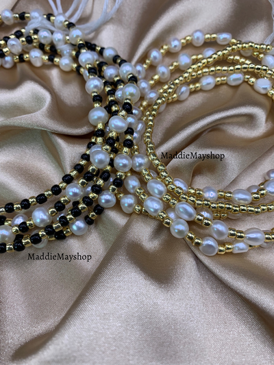 Fresh Water Pearl Waist Beads~ Luxury Crystal Waist Beads