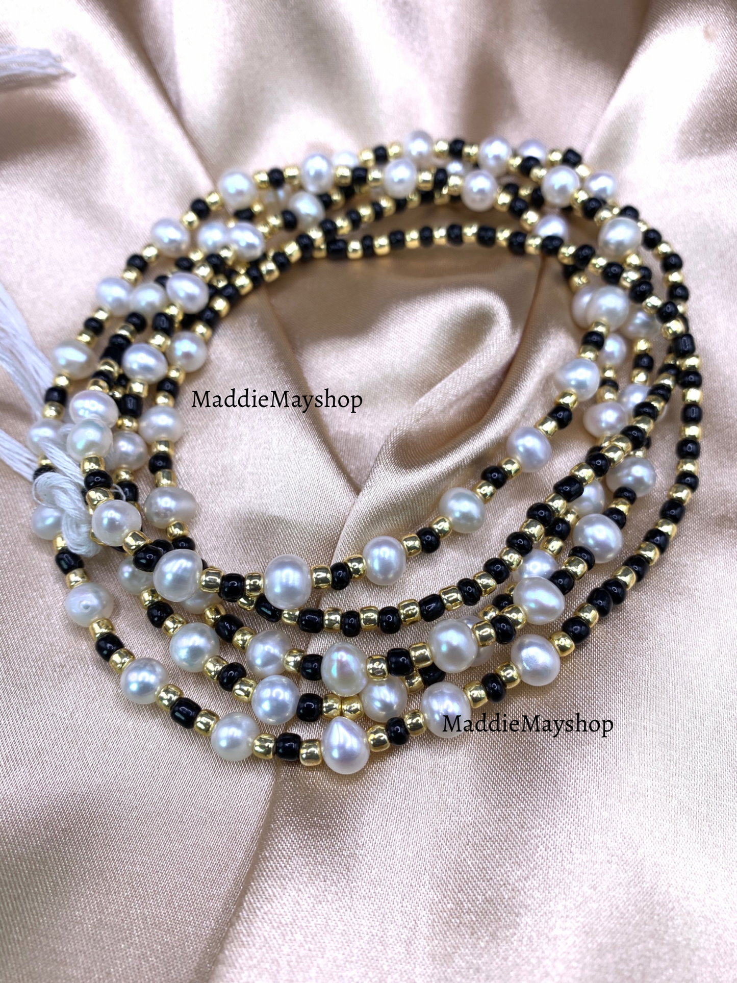 Fresh Water Pearl Waist Beads~ Luxury Crystal Waist Beads