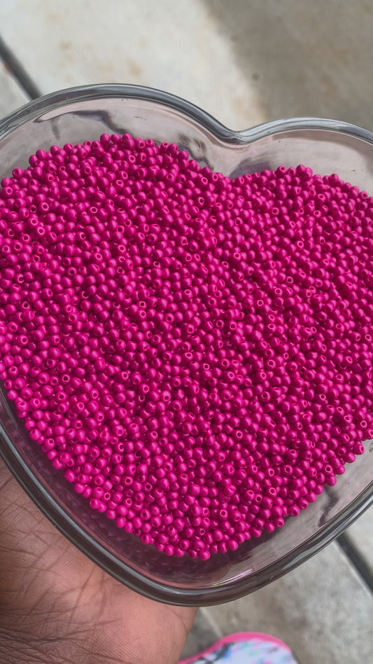 3mm- 8/0 Hot Pink beads, Pink beads, 8/0 Seed Beads Glass Beads, 450 Grams, Pink Glass beads, Hard to tarnish Pink beads.