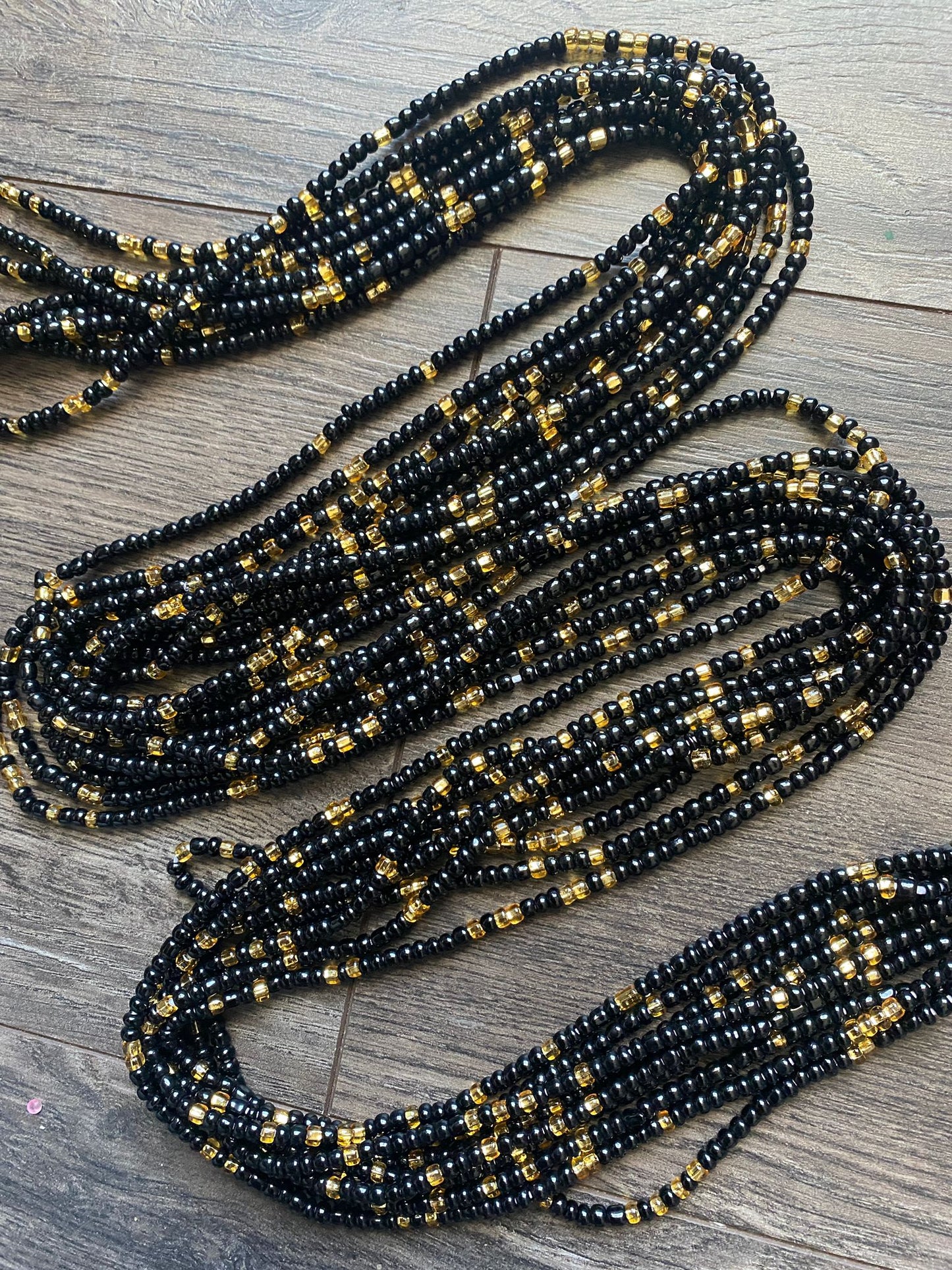 Black and Gold  Waist Bead