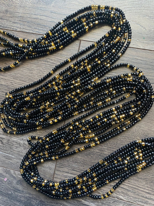 Black and Gold  Waist Bead