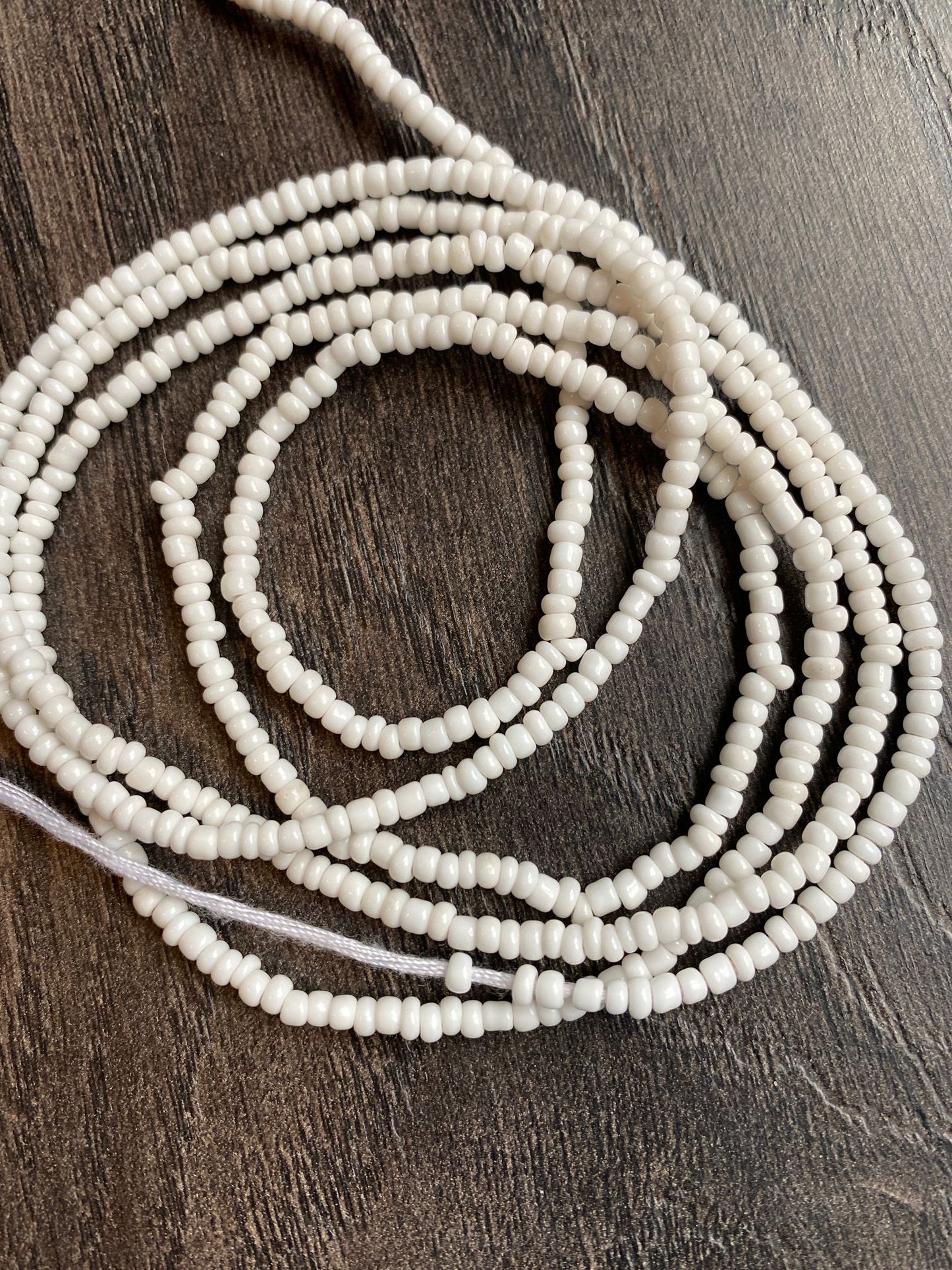 3 Pc Waist Beads Set, Brown & White