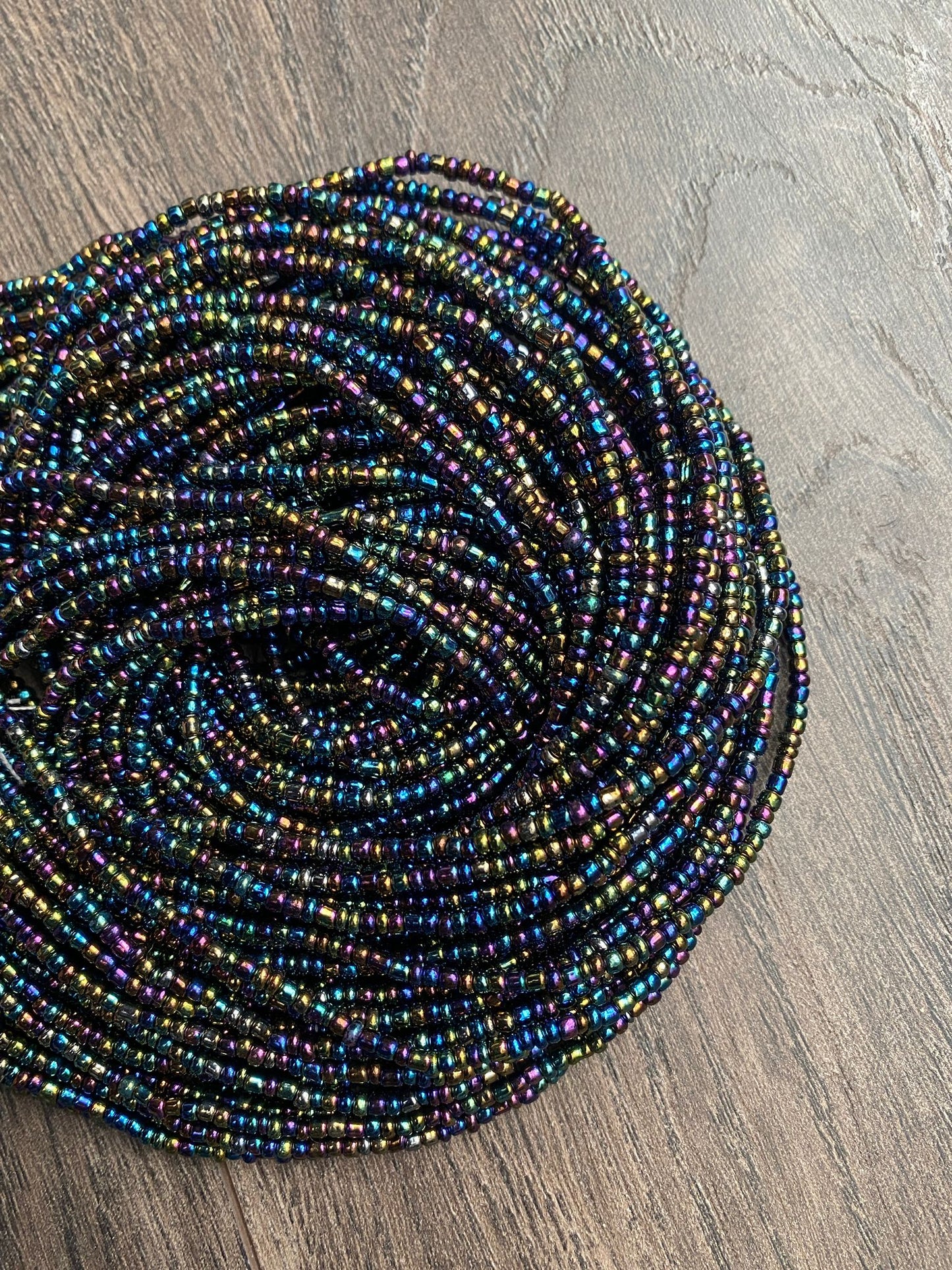 Iridescent Black Waist Bead