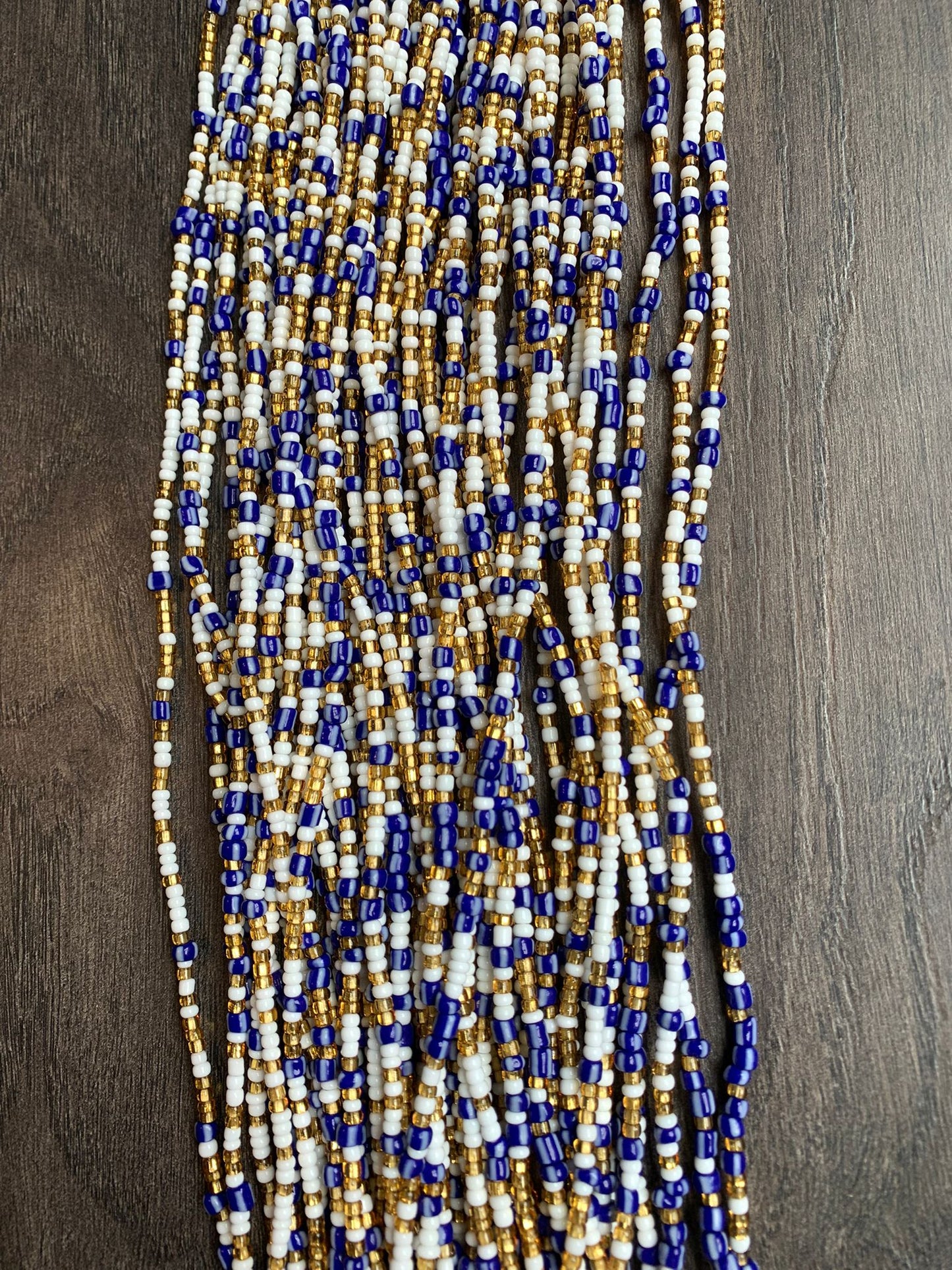 Gold White and Blue, Waist Beads
