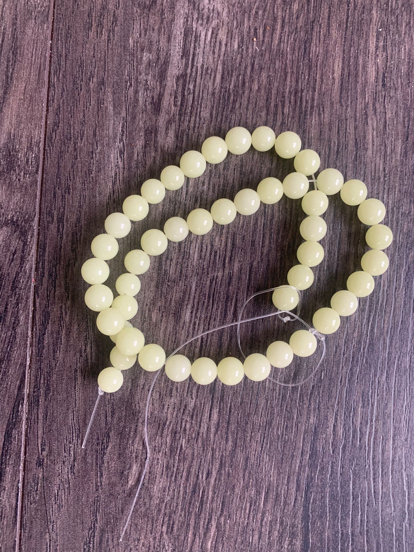 Luminous Beads, Solar Beads, Glow In The Dark Beads Smooth Round Loose Gemstone Bead for Jewelry Making 8mm