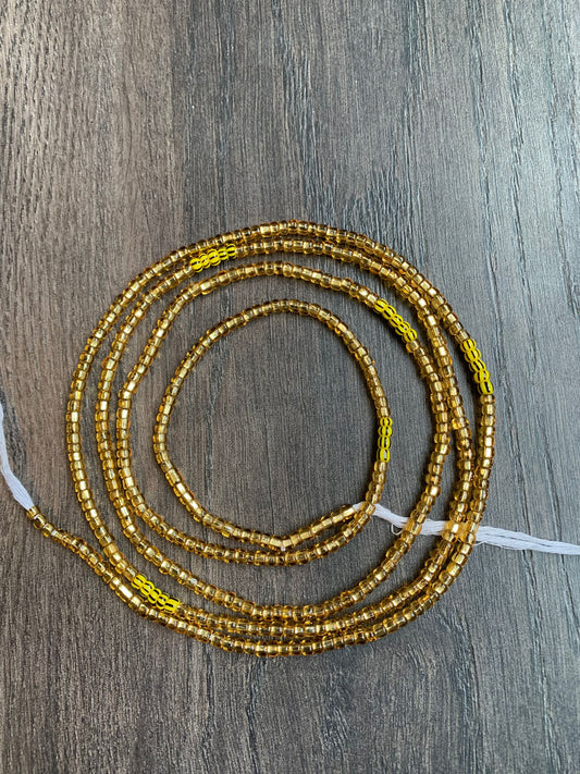 Gold with yellow, Waist Beads