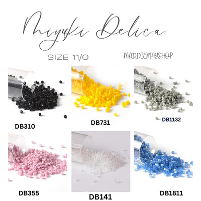 Miyuki Delica, DB355, DB-1811, DB141, DB310, DB1132, DB731 Delica Beads, Embroidery beads, Japanese seed beads- 5 Grams