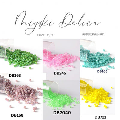 11/0 Miyuki Delica, Delica Beads, Embroidery beads, Japanese seed beads- 5 Grams