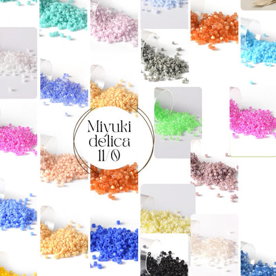11/0 Miyuki Delica, Delica Beads, Embroidery beads, Japanese seed beads- 5 Grams