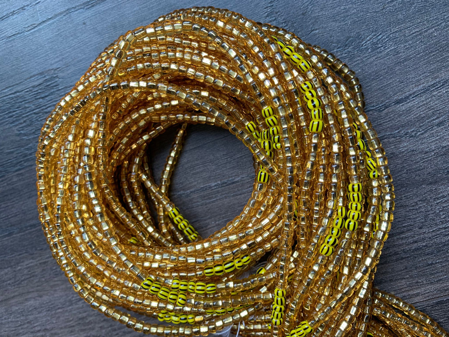 Gold with yellow, Waist Beads