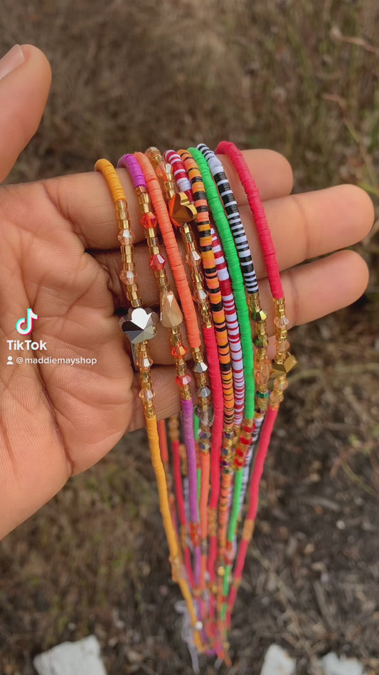 Vinyl Waist Beads- Flat Disc Waist Beads