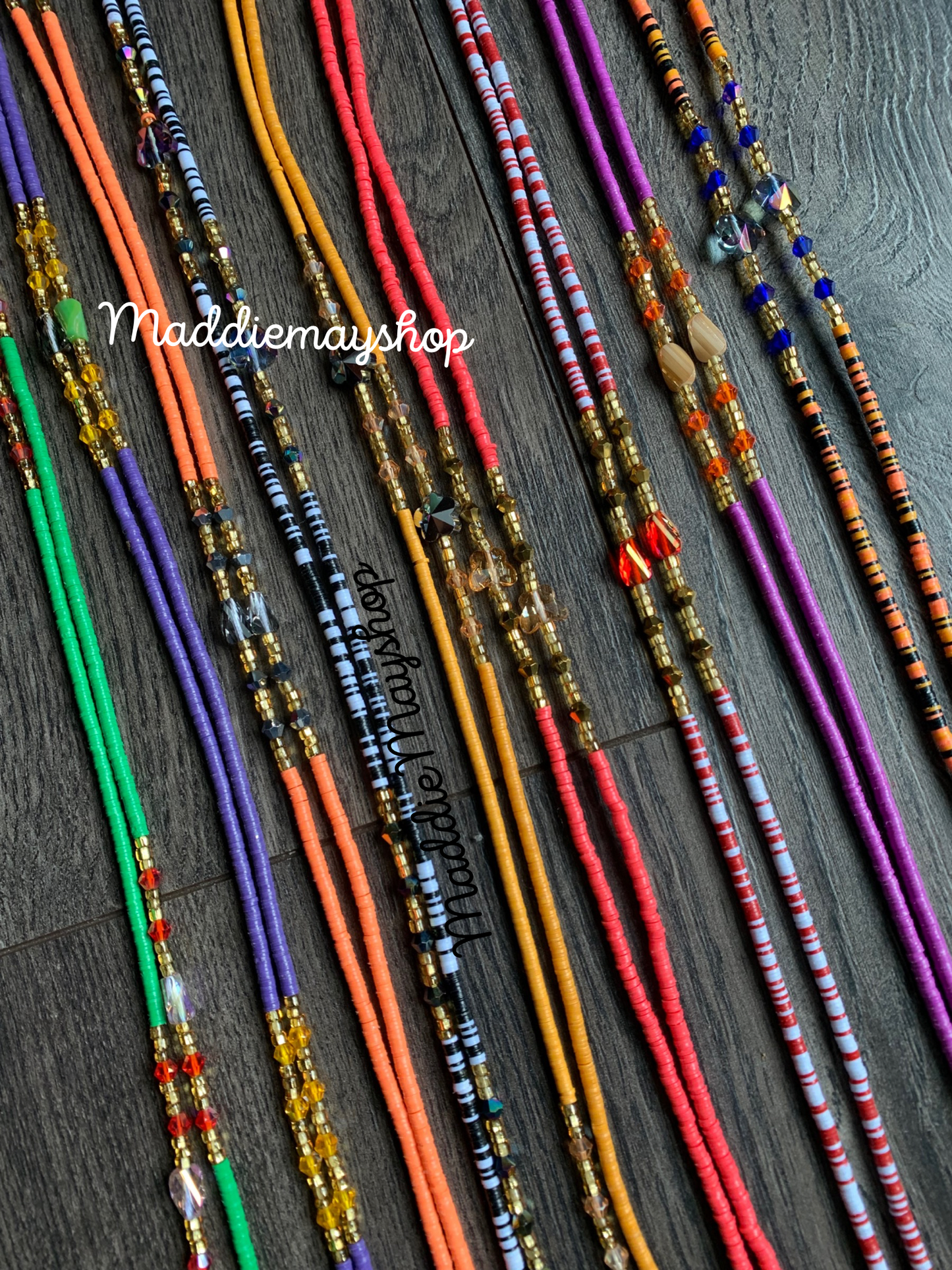 Vinyl Waist Beads- Flat Disc Waist Beads