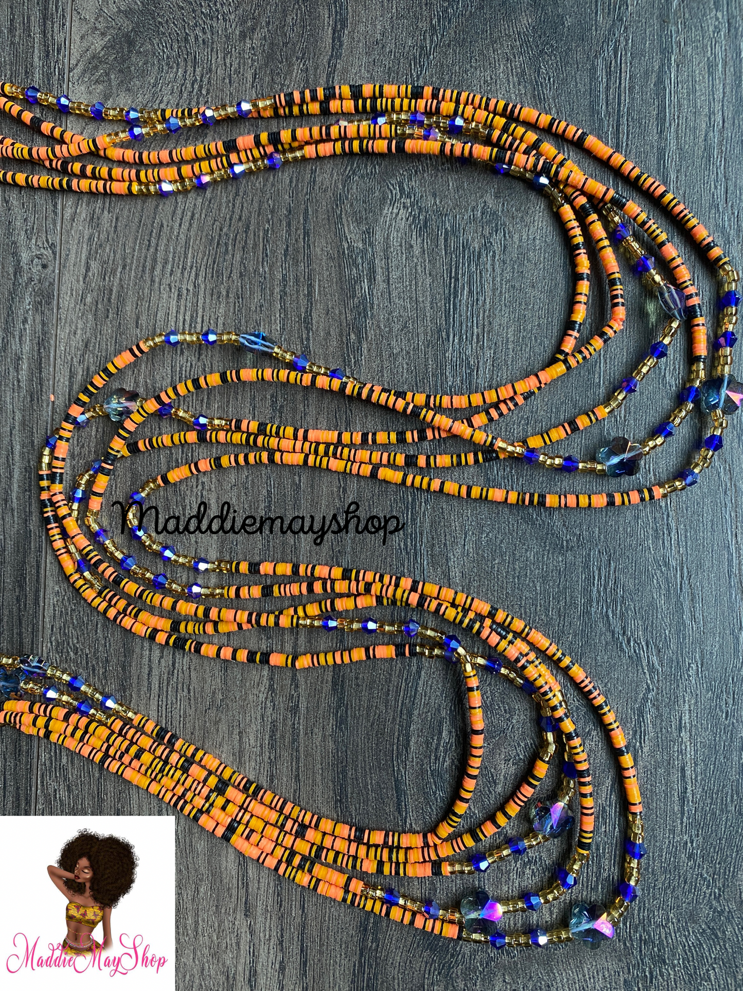 Vinyl Waist Beads- Flat Disc Waist Beads