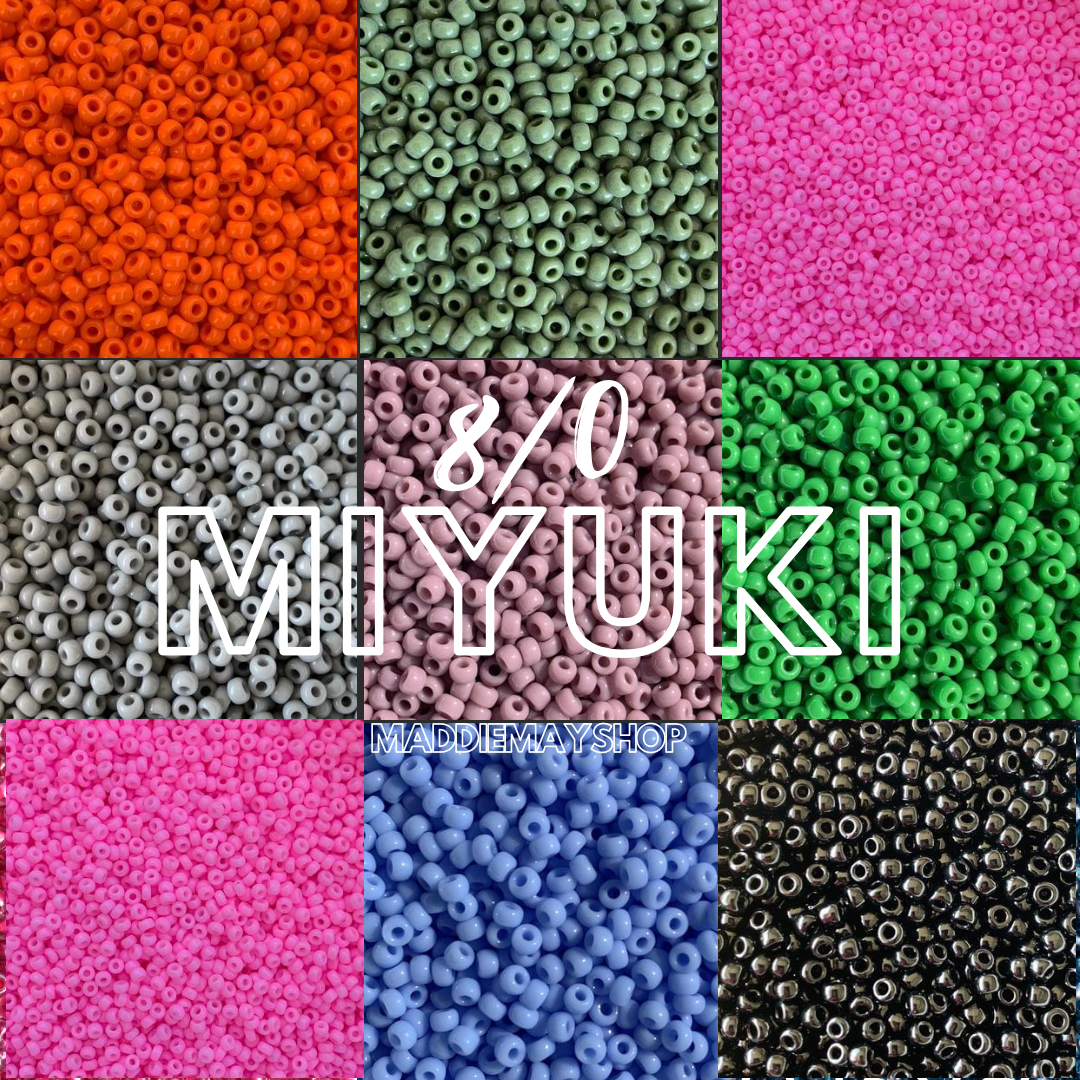 8/0 Miyuki Seed Beads, Opaque Colors- 3mm Glass Seed Beads For Jewelry Making, DIY Waist beads, Bracelet Necklace Earrings 10grams