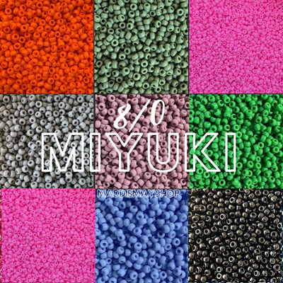 8/0 Miyuki Seed Beads, Opaque Colors- 3mm Glass Seed Beads For Jewelry Making, DIY Waist beads, Bracelet Necklace Earrings 10grams