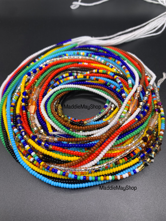 10 Pc Waist Beads Set, Bright colors