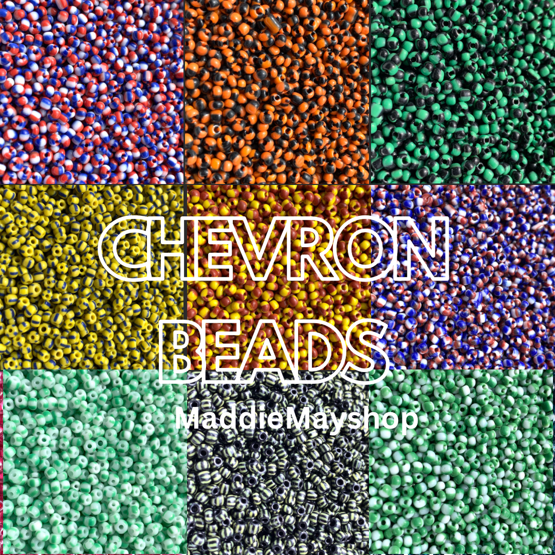 Chevron Beads, 8/0 Seed Beads, Glass Beads~ Mixed Beads 20grams